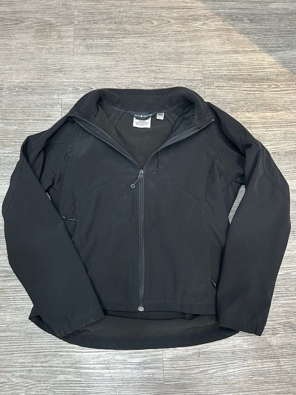 ⁠Black Diamond Womens Softshell Jacket Size XL Black Fleece Zip Outdoor Hiking⁠
